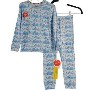 Blue Apres Chic Modal Magnetic Me Pajama Set 4T With Mountain & Ski Lift Print